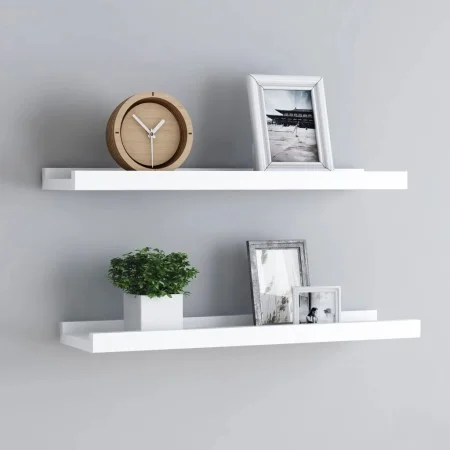 Shelf for photo frames 2 pcs white MDF 60x9x3 cm by vidaXL, Shelves and shelves - Ref: Foro24-323929, Price: 19,78 €, Discoun...