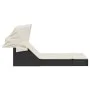 Tumbona doble con capota y cojines ratán sintético negro de , Tumbonas - Ref: Foro24-368637, Precio: 255,96 €, Descuento: %