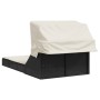 Tumbona doble con capota y cojines ratán sintético negro by , Loungers - Ref: Foro24-368637, Price: 260,32 €, Discount: %