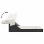 Tumbona doble con capota y cojines ratán sintético negro de , Tumbonas - Ref: Foro24-368637, Precio: 255,96 €, Descuento: %