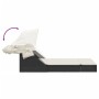 Tumbona doble con capota y cojines ratán sintético negro by , Loungers - Ref: Foro24-368637, Price: 260,32 €, Discount: %
