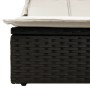 Tumbona doble con capota y cojines ratán sintético negro by , Loungers - Ref: Foro24-368637, Price: 260,32 €, Discount: %