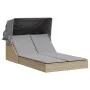 Tumbona doble con capota y cojines ratán sintético beige by , Loungers - Ref: Foro24-368640, Price: 275,80 €, Discount: %