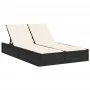 Tumbona doble con cojines ratán sintético negro de , Tumbonas - Ref: Foro24-368628, Precio: 249,97 €, Descuento: %