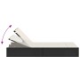 Doppel-Liegestuhl mit schwarzen Kunststoff-Rattan-Kissen. von , Liegen - Ref: Foro24-368628, Preis: 253,97 €, Rabatt: %