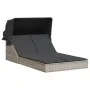 Tumbona doble con capota y cojines ratán sintético gris claro by , Loungers - Ref: Foro24-368642, Price: 264,82 €, Discount: %