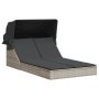 Tumbona doble con capota y cojines ratán sintético gris claro by , Loungers - Ref: Foro24-368642, Price: 268,56 €, Discount: %