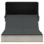 Tumbona doble con capota y cojines ratán sintético gris claro by , Loungers - Ref: Foro24-368642, Price: 264,82 €, Discount: %