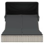 Tumbona doble con capota y cojines ratán sintético gris claro by , Loungers - Ref: Foro24-368642, Price: 268,56 €, Discount: %