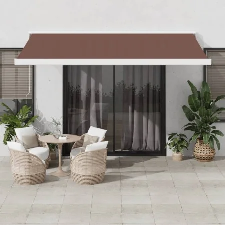 Toldo retráctil automático marrón 450x300 cm by , Awnings - Ref: Foro24-3215731, Price: 757,27 €, Discount: %