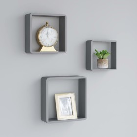 Wandwürfel Regale 3 Einheiten MDF grau von vidaXL, Regale und Regale - Ref: Foro24-323954, Preis: 42,14 €, Rabatt: %