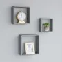 3 gray MDF wall cube shelves by vidaXL, Shelves and shelves - Ref: Foro24-323954, Price: 41,58 €, Discount: %
