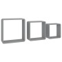Estantes cubo de pared 3 unidades MDF gris de vidaXL, Estantes y estanterías - Ref: Foro24-323954, Precio: 42,14 €