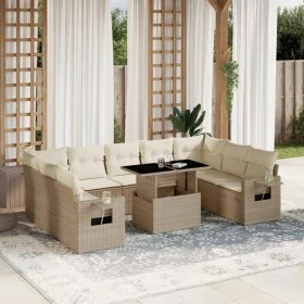 Juego de sofás jardín con cojines beige 10 pzas ratán sintético by , Garden sets - Ref: Foro24-3268108, Price: 722,49 €, Disc...