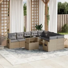 Juego de sofás jardín con cojines beige 10 pzas ratán sintético by , Garden sets - Ref: Foro24-3268129, Price: 654,86 €, Disc...