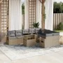 Juego de sofás jardín con cojines beige 10 pzas ratán sintético von , Gartensets - Ref: Foro24-3268129, Preis: 656,20 €, Raba...