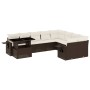 Gartensofa-Set, 10-teilig, mit braunen Kissen aus synthetischem Rattan. von , Gartensets - Ref: Foro24-3268143, Preis: 675,86...