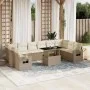 Set de sofás de jardín 11pzas con cojines ratán sintético beige by , Garden sets - Ref: Foro24-3268148, Price: 769,87 €, Disc...