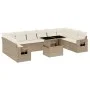 Set de sofás de jardín 11pzas con cojines ratán sintético beige by , Garden sets - Ref: Foro24-3268148, Price: 769,87 €, Disc...