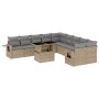 Set de sofás de jardín 11pzas con cojines ratán sintético beige by , Garden sets - Ref: Foro24-3268169, Price: 736,88 €, Disc...
