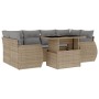Set sofás de jardín 7 piezas y cojines ratán sintético beige by , Garden sets - Ref: Foro24-3268389, Price: 495,29 €, Discoun...