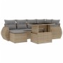 Set sofás de jardín 7 piezas y cojines ratán sintético beige by , Garden sets - Ref: Foro24-3268679, Price: 484,00 €, Discoun...