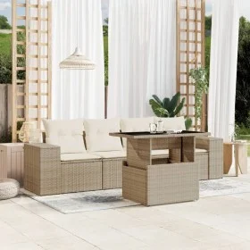Juego de sofás jardín con cojines 5 pzas ratán sintético beige de , Conjuntos de jardín - Ref: Foro24-3268988, Precio: 398,95...