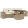 Juego de sofás jardín con cojines 5 pzas ratán sintético beige by , Garden sets - Ref: Foro24-3268988, Price: 398,95 €, Disco...