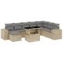 Set de sofás de jardín 9 pzas con cojines ratán sintético beige by , Garden sets - Ref: Foro24-3269359, Price: 613,52 €, Disc...
