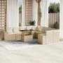 Set de sofás de jardín 11pzas con cojines ratán sintético beige by , Garden sets - Ref: Foro24-3269428, Price: 779,18 €, Disc...