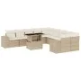 Set de sofás de jardín 11pzas con cojines ratán sintético beige by , Garden sets - Ref: Foro24-3269428, Price: 779,18 €, Disc...
