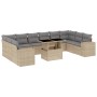 Set de sofás de jardín 11pzas con cojines ratán sintético beige by , Garden sets - Ref: Foro24-3269409, Price: 737,89 €, Disc...
