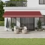 Toldo retráctil automático con luces LED burdeos 600x300 cm by , Awnings - Ref: Foro24-3214981, Price: 781,54 €, Discount: %