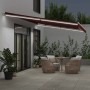 Toldo retráctil manual con luces LED burdeos 600x350 cm de , Toldos - Ref: Foro24-3214995, Precio: 753,00 €, Descuento: %