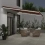 Toldo retráctil manual con luces LED marrón 600x350 cm by , Awnings - Ref: Foro24-3215400, Price: 709,64 €, Discount: %