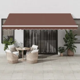 Toldo retráctil manual con luces LED marrón 450x350 cm von , Markisen - Ref: Foro24-3215392, Preis: 403,04 €, Rabatt: %