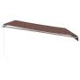 Toldo retráctil manual con luces LED marrón 450x350 cm by , Awnings - Ref: Foro24-3215392, Price: 403,04 €, Discount: %
