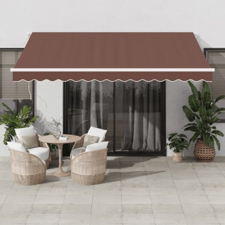 Toldo retráctil automático con luces LED marrón 400x350 cm von , Markisen - Ref: Foro24-3215390, Preis: 620,79 €, Rabatt: %