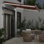 Toldo retráctil automático con luces LED marrón 350x250 cm de , Toldos - Ref: Foro24-3215378, Precio: 499,13 €, Descuento: %