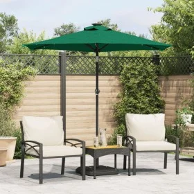 Sombrilla jardín con luces LED poste acero verde 225x225x212 cm by , Umbrellas - Ref: Foro24-4005067, Price: 75,02 €, Discoun...
