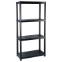 Storage shelf 4 levels black plastic 61x30.5x130 cm by vidaXL, Industrial shelving - Ref: Foro24-147683, Price: 41,15 €, Disc...