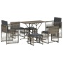 Garten-Essgruppe, 7-teilig, mit grauen Polstern aus synthetischem Rattan. von , Gartensets - Ref: Foro24-369011, Preis: 290,0...