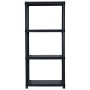 Storage shelf 4 levels black plastic 61x30.5x130 cm by vidaXL, Industrial shelving - Ref: Foro24-147683, Price: 41,15 €, Disc...
