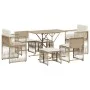 Set comedor de jardín 7 pzas con cojines ratán sintético beige by , Garden sets - Ref: Foro24-369013, Price: 345,13 €, Discou...