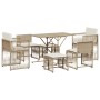 Set comedor de jardín 7 pzas con cojines ratán sintético beige by , Garden sets - Ref: Foro24-369013, Price: 291,15 €, Discou...