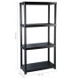 Storage shelf 4 levels black plastic 61x30.5x130 cm by vidaXL, Industrial shelving - Ref: Foro24-147683, Price: 41,15 €, Disc...
