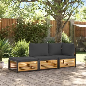 Gartensofa-Set mit 3-teiligen massiven Akazienholz-Sitzgarnituren. von , Gartensets - Ref: Foro24-3214903, Preis: 380,97 €, R...