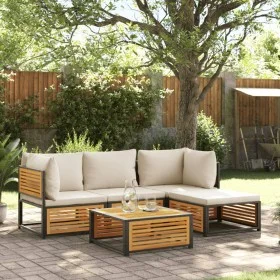 Set de sofás de jardín con cojines 5 pzas madera maciza acacia de , Conjuntos de jardín - Ref: Foro24-3214908, Precio: 586,63...