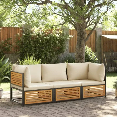 Gartensofa-Set mit 3-teiligen massiven Akazienholz-Sitzgarnituren. von , Gartensets - Ref: Foro24-3214917, Preis: 402,23 €, R...