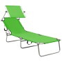 Klappbare Sonnenliege mit apfelgrünem Stahldach von vidaXL, Liegen - Ref: Foro24-310325, Preis: 64,55 €, Rabatt: %